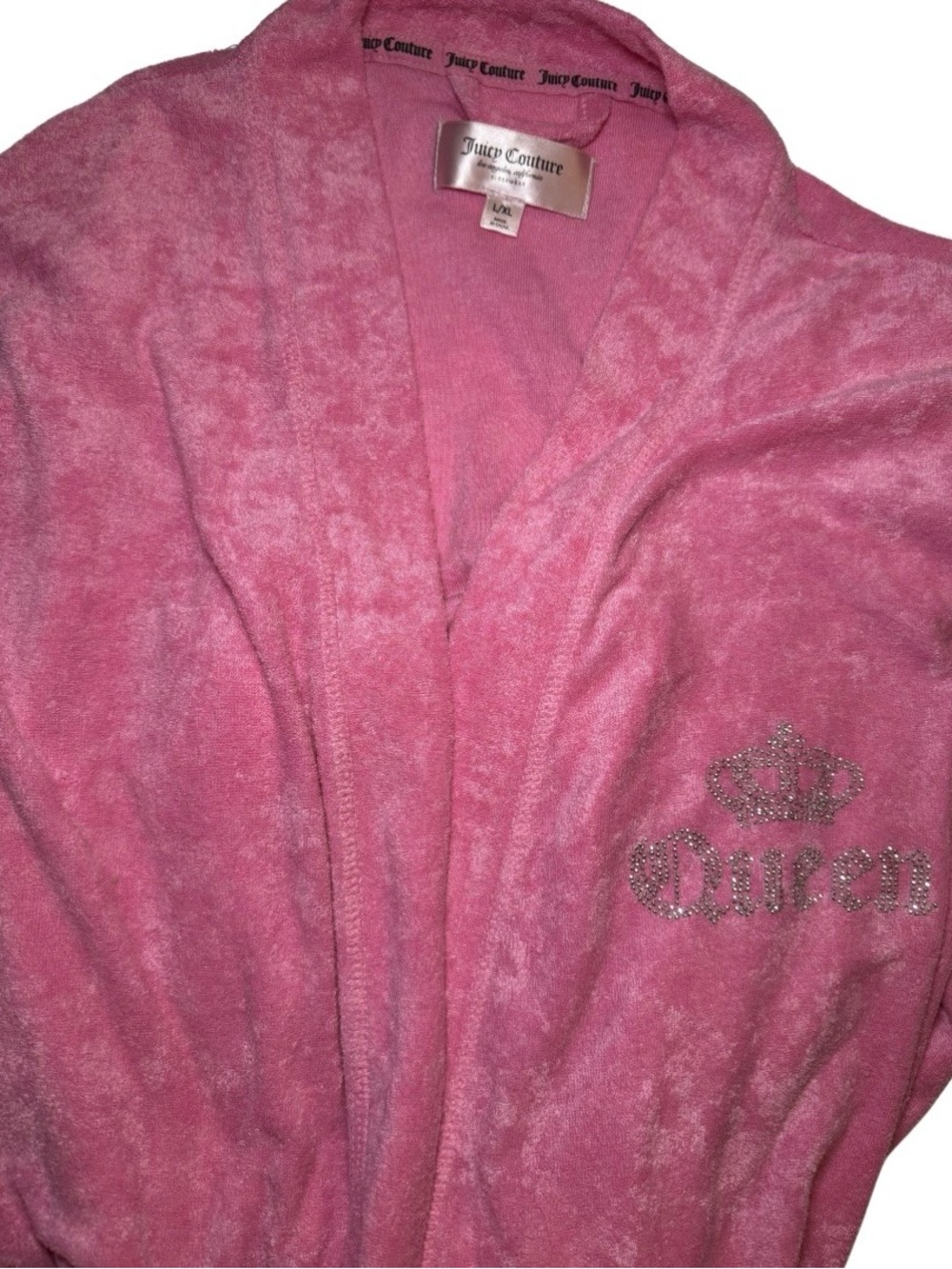 Juicy Couture Pink 'Queen' Robe with Rhinestone Crown